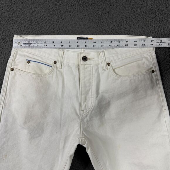 J Crew Jeans Mens 33x32 White 484 Slim Fit Selvedge Denim Button Fly - Picture 14 of 16